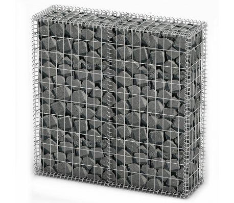 VidaXL - Steenkorf Gabion mand met deksel en gegalvaniseerde draad 100x100x30cm VidaXL - Steenkorf Gabion mand met deksel en gegalvaniseerde draad 100x100x30cm