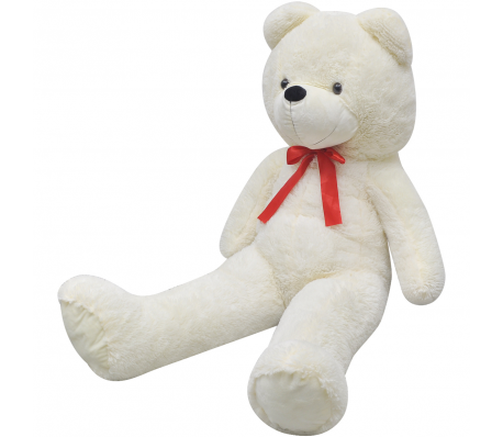 VidaXL - Teddybeer zacht pluche XXL wit 175 cm VidaXL - Teddybeer zacht pluche XXL wit 175 cm