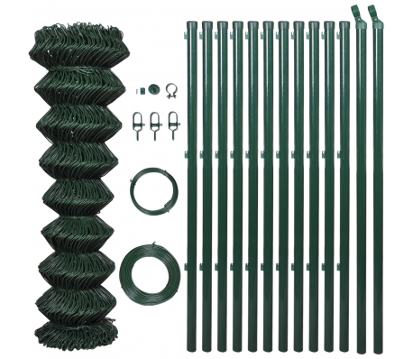 VidaXL - Tuinhek 1 x 25 m groen met palen