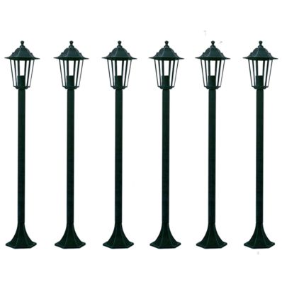 VidaXL - Tuinlantaarn Preston 110 cm donkergroen (6 stuks) VidaXL - Tuinlantaarn Preston 110 cm donkergroen (6 stuks)