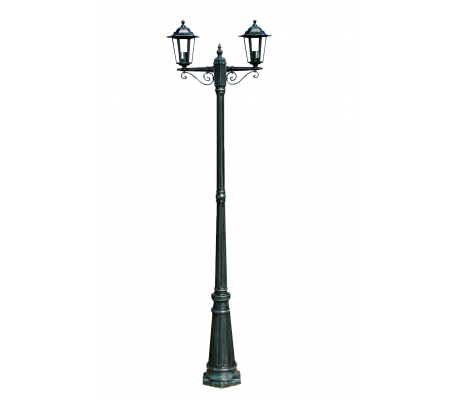 VidaXL - Tuinlantaarn Preston 2-arms 215 cm donkergroen VidaXL - Tuinlantaarn Preston 2-arms 215 cm donkergroen
