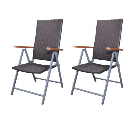 VidaXL - Tuinstoel wicker en aluminium bruin (2 stuks) VidaXL - Tuinstoel wicker en aluminium bruin (2 stuks)