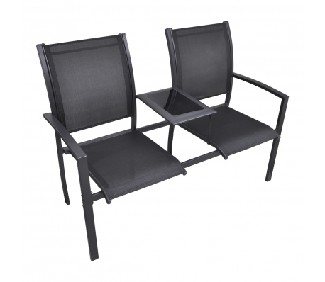 VidaXL - Tweedelige stoel van zwart textileen