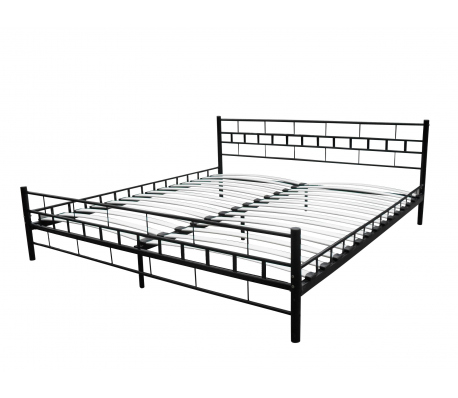 VidaXL - Tweepersoonsbed zwart metaal 140 x 200 cm VidaXL - Tweepersoonsbed zwart metaal 140 x 200 cm