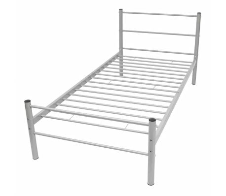 VidaXL - vidaXL Bedframe grijs 90x200 cm metaal VidaXL - vidaXL Bedframe grijs 90x200 cm metaal
