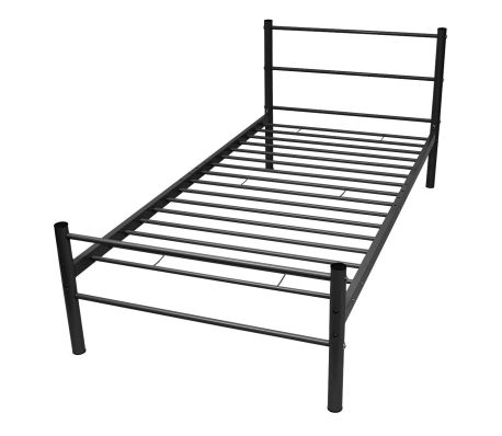VidaXL - vidaXL Bedframe zwart 90x200 cm metaal VidaXL - vidaXL Bedframe zwart 90x200 cm metaal