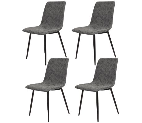 VidaXL - vidaXL Eetstoelen 4 stuks namaakleer zwart VidaXL - vidaXL Eetstoelen 4 stuks namaakleer zwart