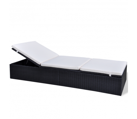 VidaXL - vidaXL ligstoel polyrattan zwart VidaXL - vidaXL ligstoel polyrattan zwart