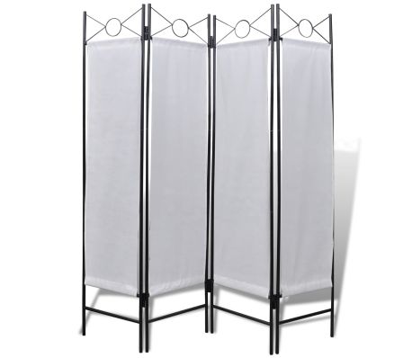 VidaXL - vidaXL Opvouwbaar kamerscherm met 4 panelen wit 160x180 cm VidaXL - vidaXL Opvouwbaar kamerscherm met 4 panelen wit 160x180 cm