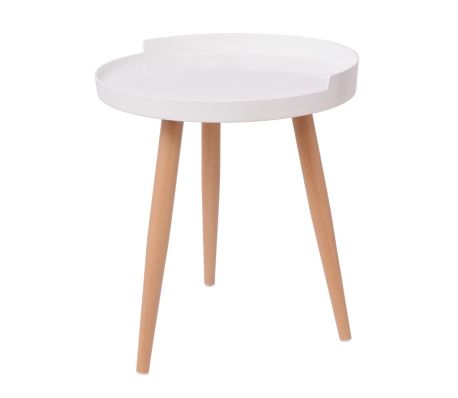 VidaXL - vidaXL Salontafel met dienblad rond 40x45,5 cm wit VidaXL - vidaXL Salontafel met dienblad rond 40x45,5 cm wit
