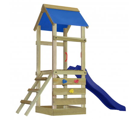 VidaXL - vidaXL Speelhuis met ladder en glijbaan 260x90x245 cm hout VidaXL - vidaXL Speelhuis met ladder en glijbaan 260x90x245 cm hout