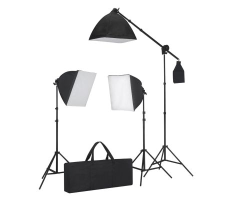 VidaXL - vidaXL Studioset met 3 fotolampen / statief / softbox VidaXL - vidaXL Studioset met 3 fotolampen / statief / softbox