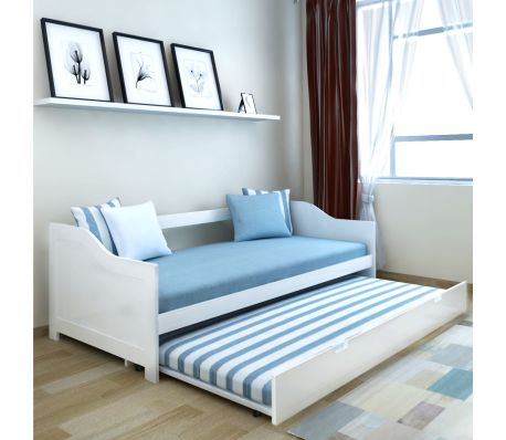 VidaXL - vidaXL Uitklapbaar bed/canapé vurenhout wit 200 x 90 cm VidaXL - vidaXL Uitklapbaar bed/canapé vurenhout wit 200 x 90 cm