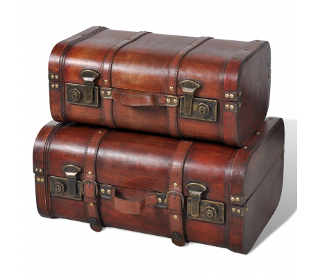 VidaXL - Vintage houten schatkist bruin (2 stuks) VidaXL - Vintage houten schatkist bruin (2 stuks)