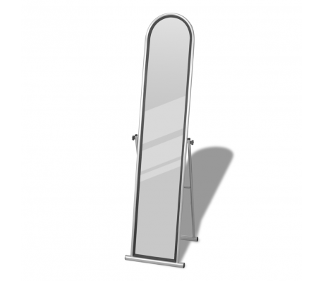 VidaXL - Vrijstaande rechthoekige spiegel volledige lengte (grijs)