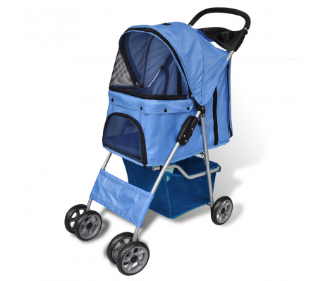 VidaXL - Wandelwagen hond blauw