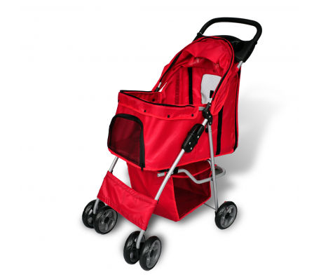 VidaXL - Wandelwagen hond rood