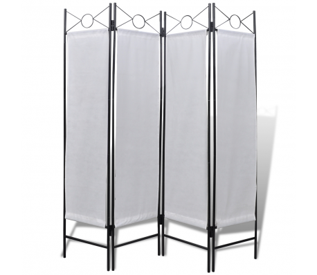 VidaXL - Wit kamerscherm 4 panelen opvouwbaar 160 x 180 cm VidaXL - Wit kamerscherm 4 panelen opvouwbaar 160 x 180 cm