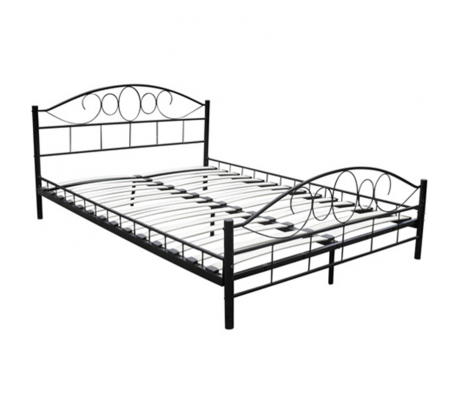 VidaXL - Zwart metalen bed 140 x 200 cm VidaXL - Zwart metalen bed 140 x 200 cm