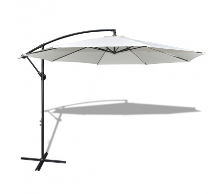 VidaXL - Zweefparasol 350cm Aluminium Paal (Creme)