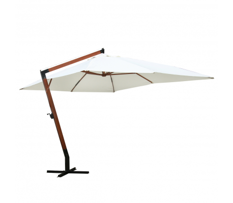 VidaXL - Zweefparasol Melia 300 x 400cm (wit) VidaXL - Zweefparasol Melia 300 x 400cm (wit)