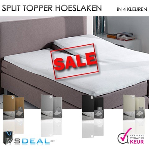 vsdeal.com - 100% Katoenen Splittopper Hoeslaken OP=OP