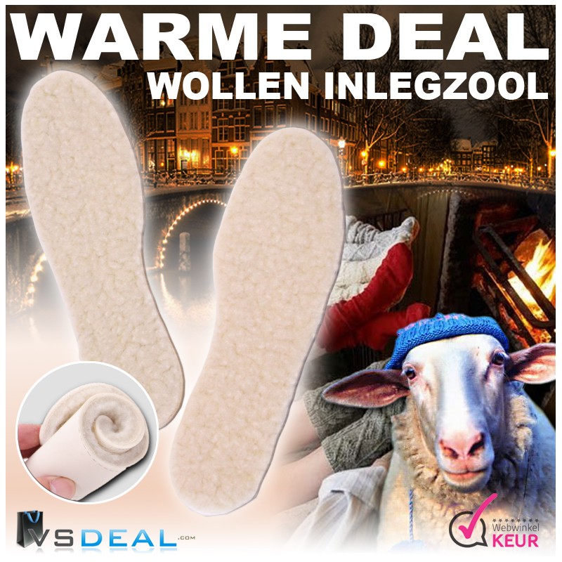 vsdeal.com - 100% schapenvacht Inlegzolen voor de koude dagen voor hem & haar OP=OP