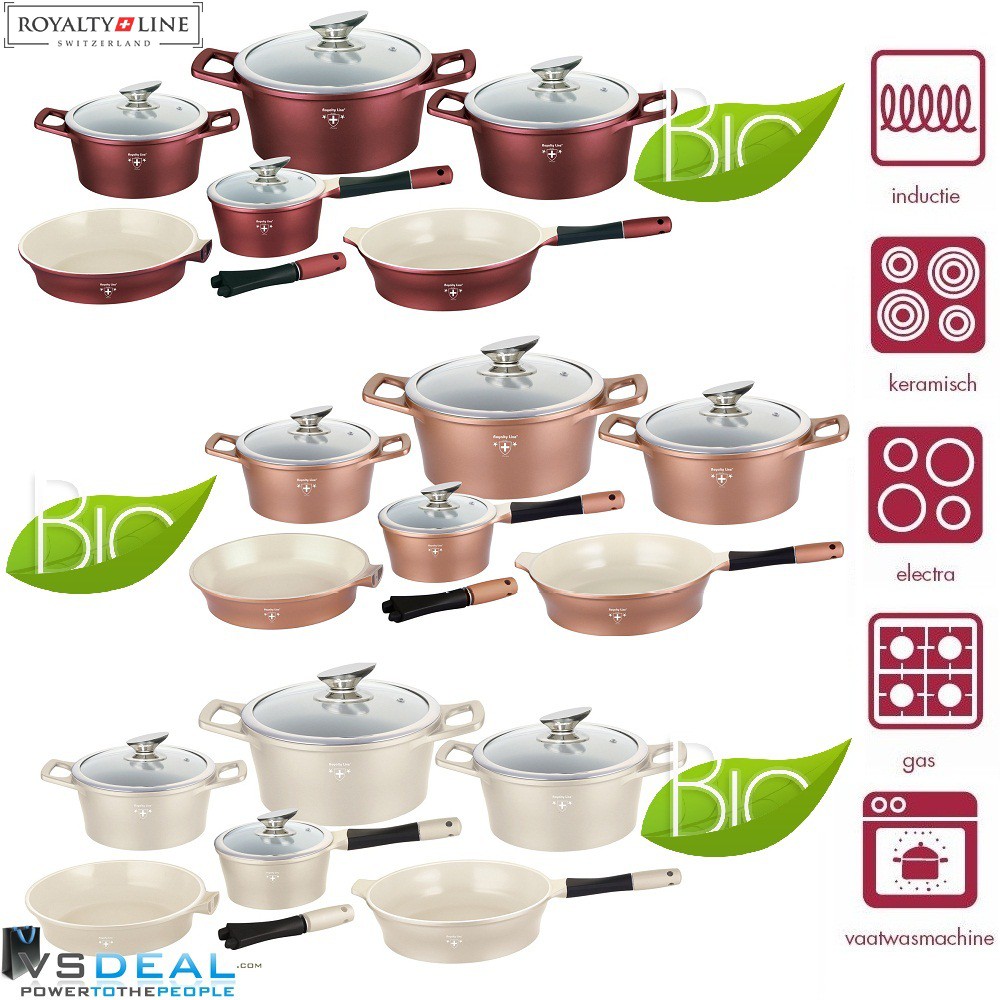 vsdeal.com - 10-delige Luxe Royalty Line Switzerland Keramische pannenset OP=OP vsdeal.com - 10-delige Luxe Royalty Line Switzerland Keramische pannenset OP=OP
