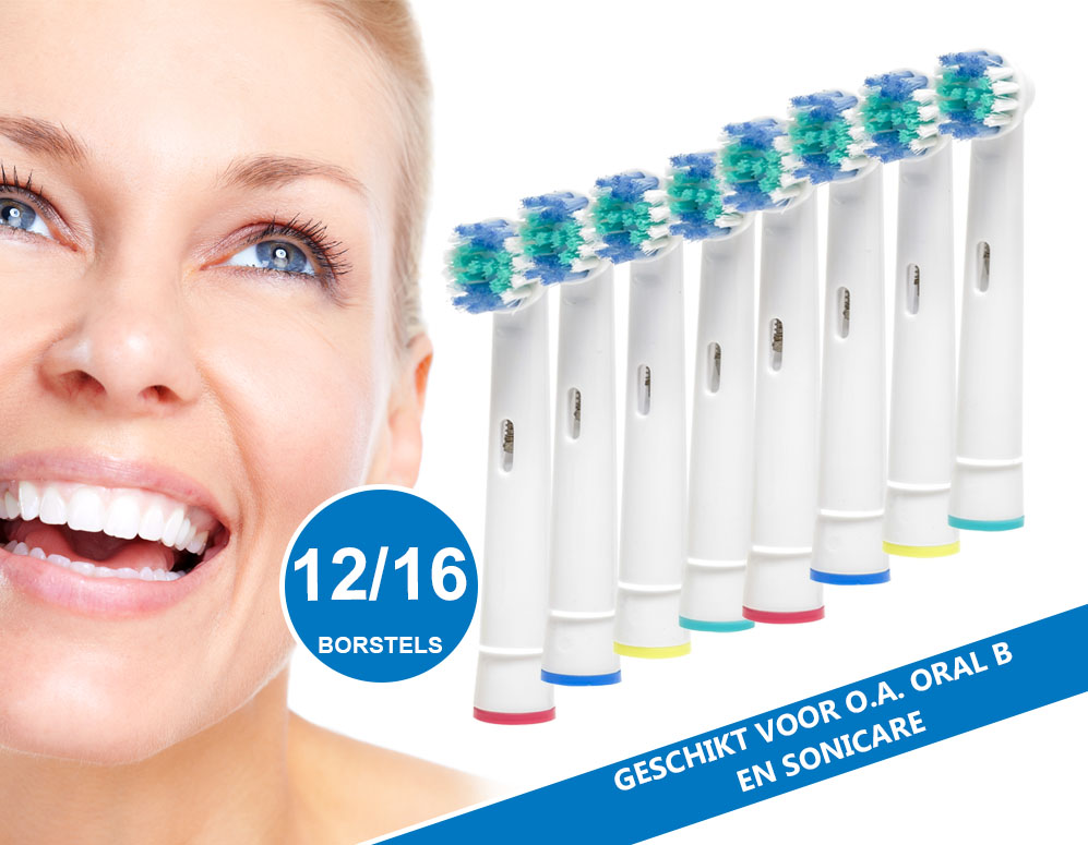 vsdeal.com - 16-Pack Opzetborsteltjes voor Oral-B of een 12-pack voor Sonicare