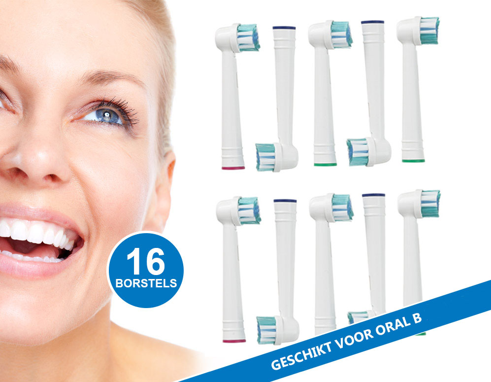 vsdeal.com - 16-Pack Opzetborsteltjes voor Oral-B vsdeal.com - 16-Pack Opzetborsteltjes voor Oral-B