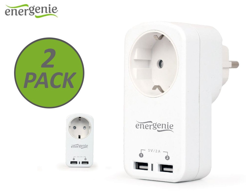 vsdeal.com - 2-Pack Energenie Universele USB-adapterstekkers vsdeal.com - 2-Pack Energenie Universele USB-adapterstekkers