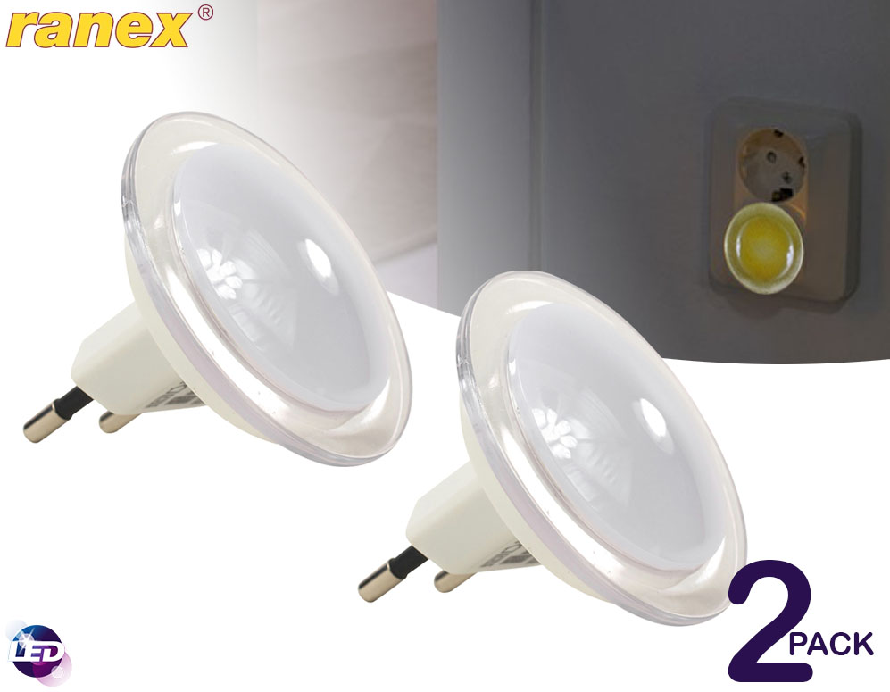 vsdeal.com - 2-pack Kleine Witte Ranex LED Oriëntatie Nachtlampjes