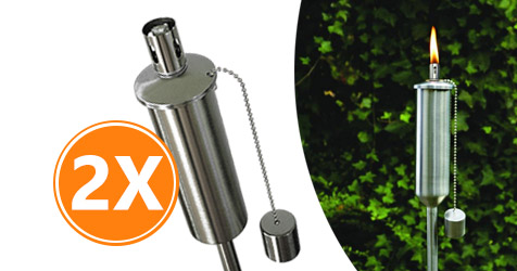 vsdeal.com - 2-Pack Luxe RVS XL Tuinfakkels