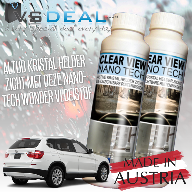 vsdeal.com - 2x 250ml Clear View NANO Vloeistof Vuilafstotend Wondermiddel!