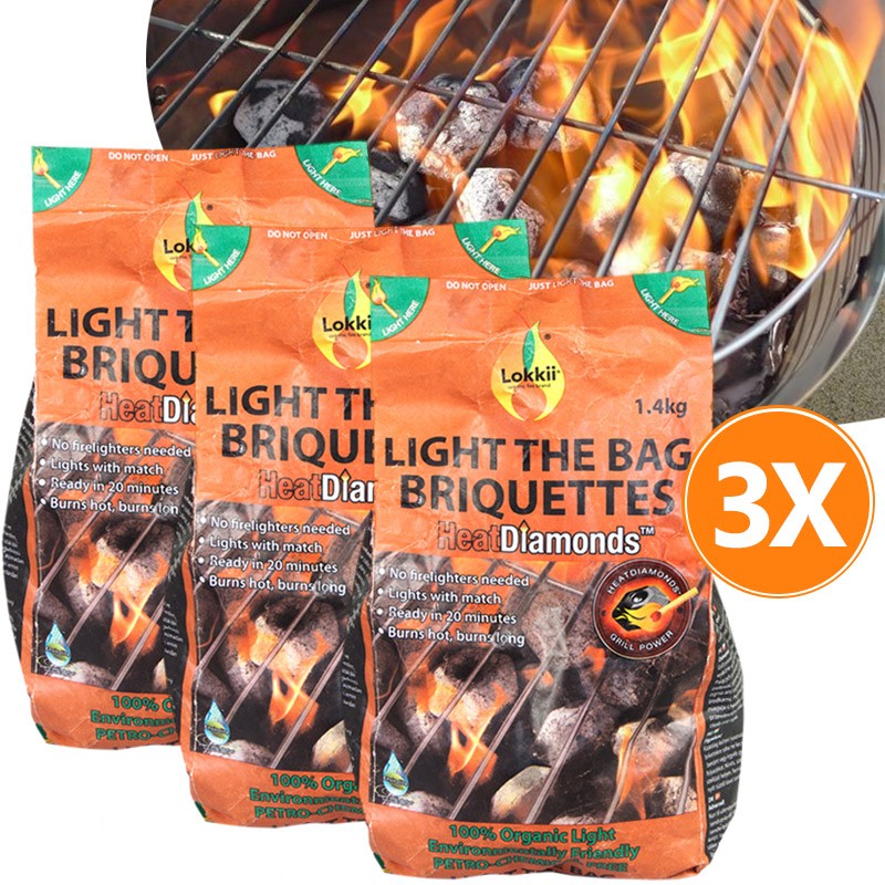 vsdeal.com - 3-Pack Lokkii Briketten voor de barbecue vsdeal.com - 3-Pack Lokkii Briketten voor de barbecue
