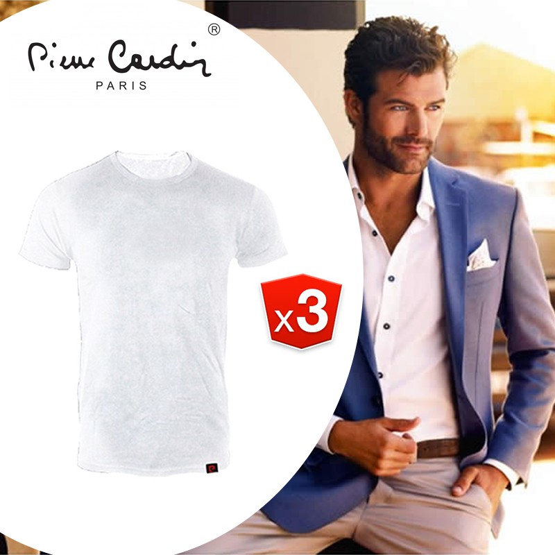 vsdeal.com - 3-pack Pierre Cardin Heren T-shirt WIT vsdeal.com - 3-pack Pierre Cardin Heren T-shirt WIT