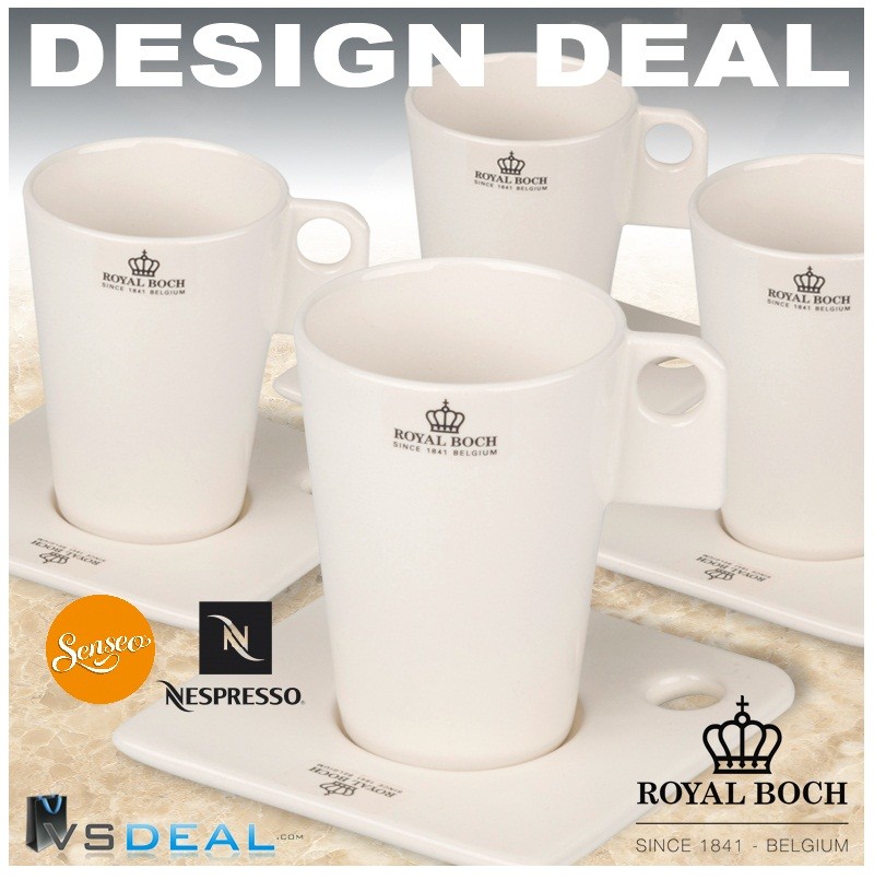 vsdeal.com - 4 STUKS ROYAL BOCH KOFFIEKOPJES INCLUSIEF SCHOTELS OP=OP