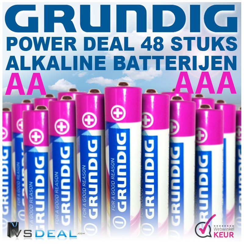vsdeal.com - 48 x Grundig Power AA of AAA ++ Batterijen UITVERKOOP!