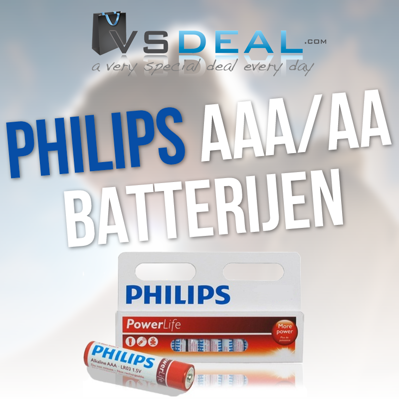 vsdeal.com - 48 x Philips PowerLife Alkaline batterijen AA of AAA OP=PECH