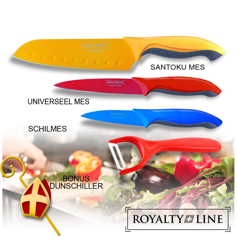 vsdeal.com - 4-delige kleurrijke Royalty Line Switzerland Messen OP=OP