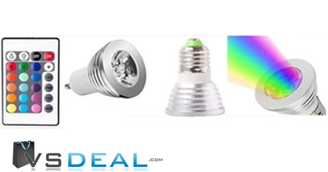vsdeal.com - 4-Pack LED RGB Bulbs (GU10, E27 of E14) vsdeal.com - 4-Pack LED RGB Bulbs (GU10, E27 of E14)