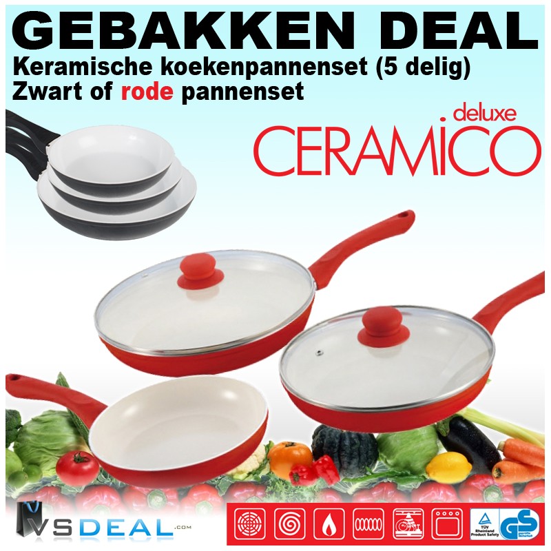 vsdeal.com - 5 delige Keramische Pannenset OP=OP vsdeal.com - 5 delige Keramische Pannenset OP=OP