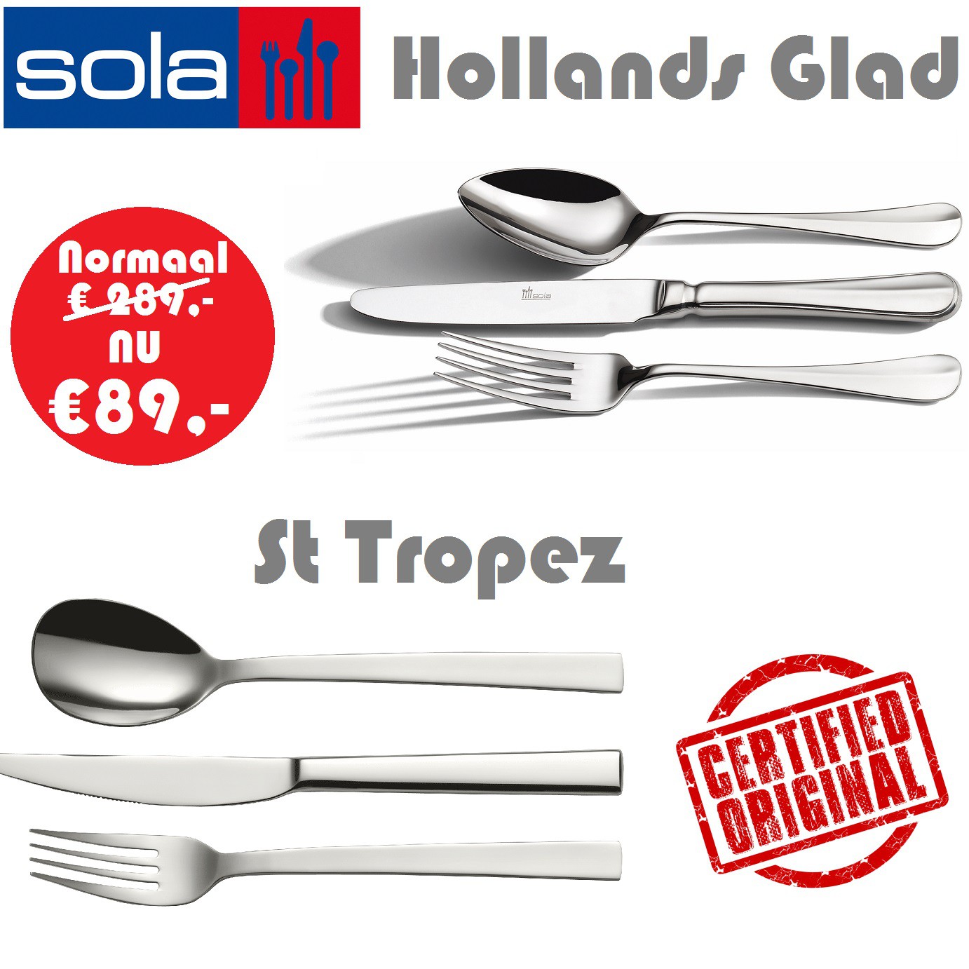 vsdeal.com - 70-delig Luxe bestekset van Sola Keuze uit 2 modellen OP=OP