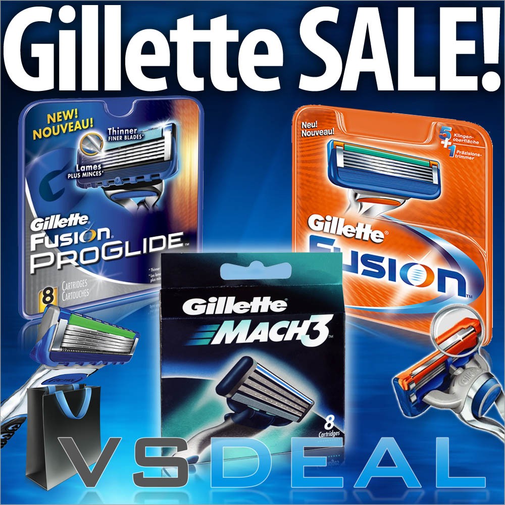 vsdeal.com - 8 x Gillette Mach 3, Fusion, of Fusion Proglide Scheermesjes UITVERKOOP!!!!