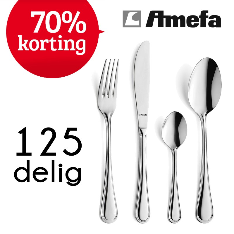 vsdeal.com - Amefa 16 persoons 125-delige bestekset in cadeauverpakking