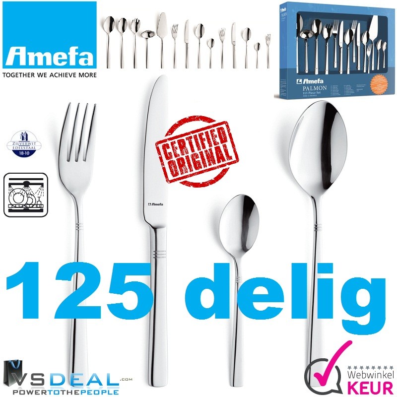 vsdeal.com - AMEFA PALMON BESTEKSET 125-DELIG OPRUIMING!!