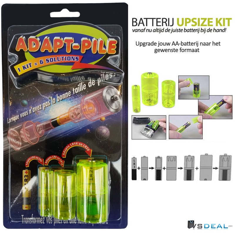 vsdeal.com - Batterij Upsize Kit | Vanaf nu altijd de juiste batterij bij de hand | Gratis verzending!