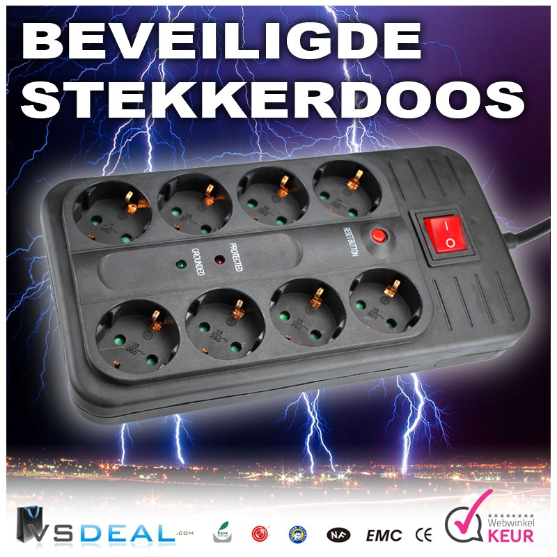 vsdeal.com - Beveiligde Netspanningsbeveiliger Stekkerdoos OP=OP vsdeal.com - Beveiligde Netspanningsbeveiliger Stekkerdoos OP=OP