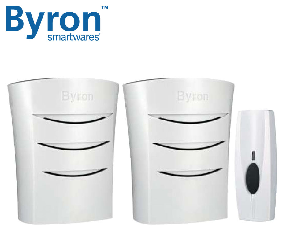 vsdeal.com - Byron Draadloze Deurbelset met 2 Ontvangers vsdeal.com - Byron Draadloze Deurbelset met 2 Ontvangers