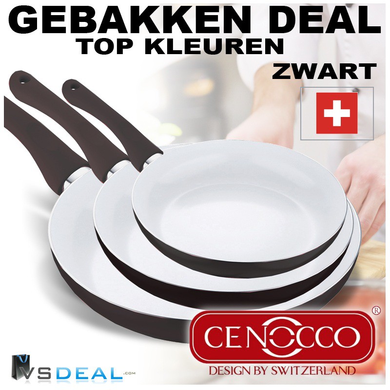 vsdeal.com - Cenocco Keramische Pannenset met Zwitserse precisie OP=PECH